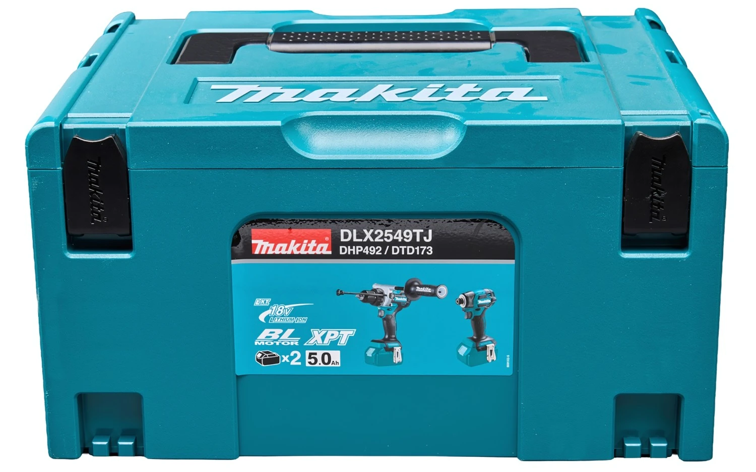 Makita DLX2549TJ LXT 18V Li-Ion accu klopboor-/schroefmachine (DHP492) & slagschroevendraaier (DTD173) combiset (2x 5.0Ah accu) in Mbox