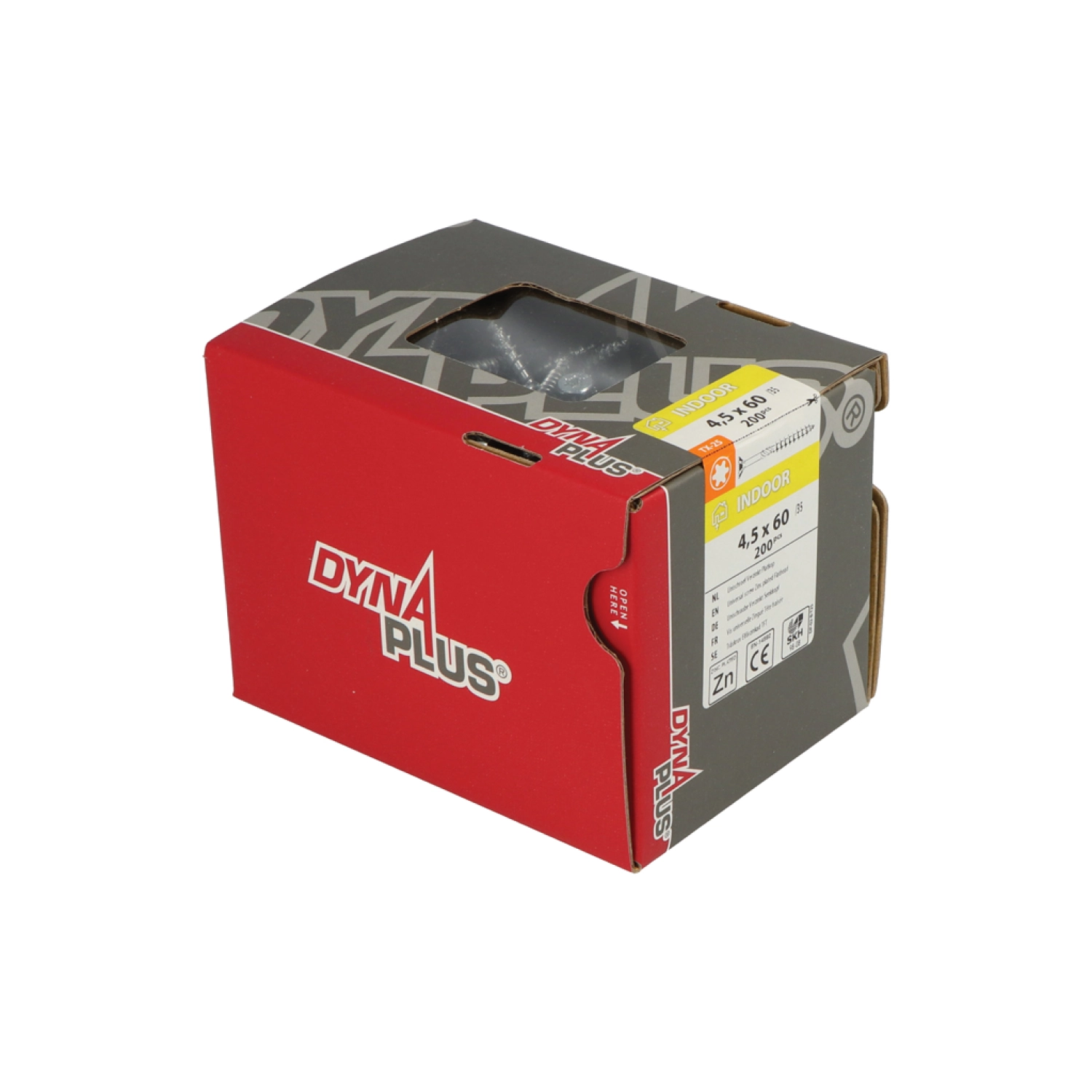 DynaPlus 0281.01.34001 Vis uni - Tête plate - Filetage partiel - Intérieur - TX25 - 4.5 x 60/35mm (200pcs)-image