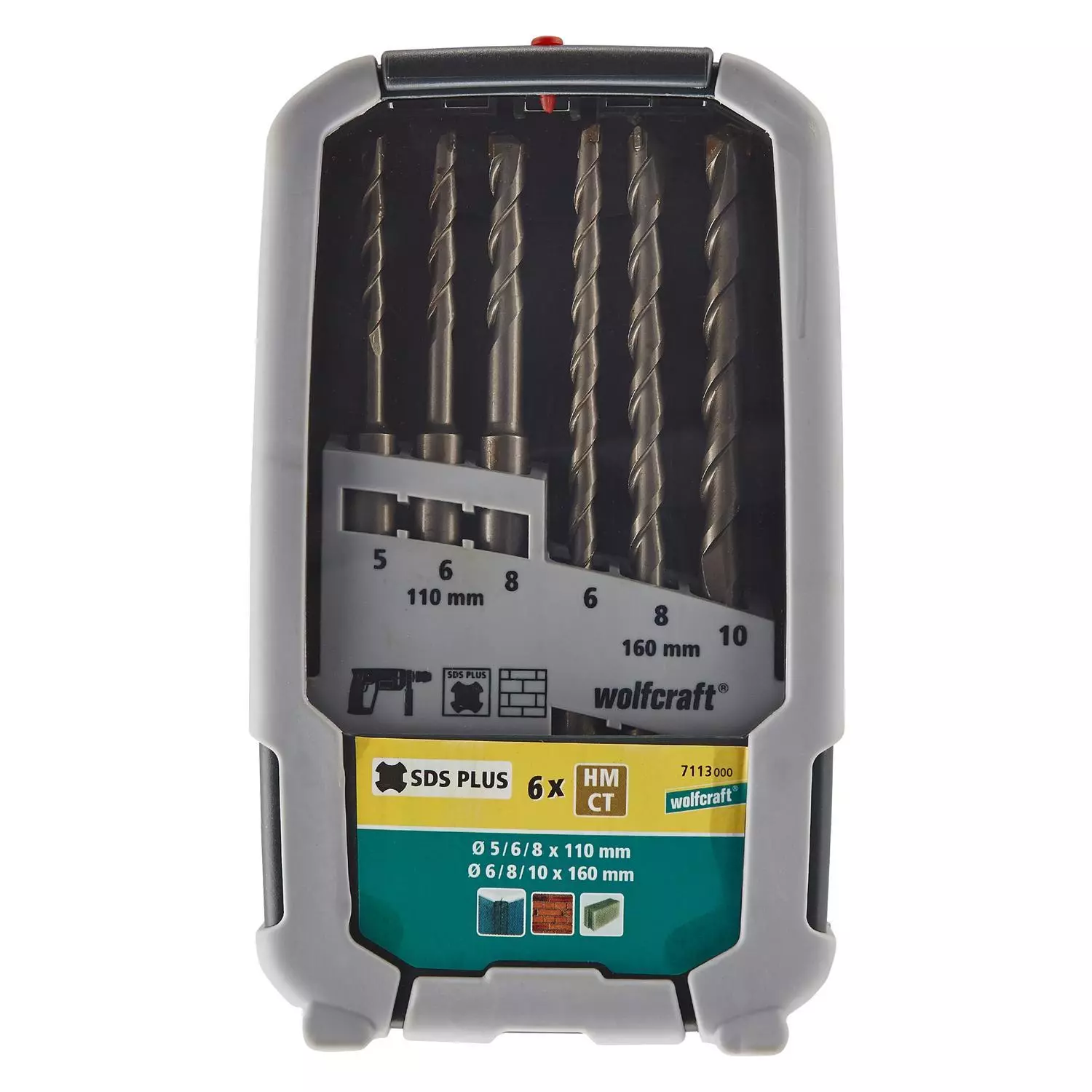 Wolfcraft 7113000 6-delige SDS-plus betonborenset - Hardmetaal