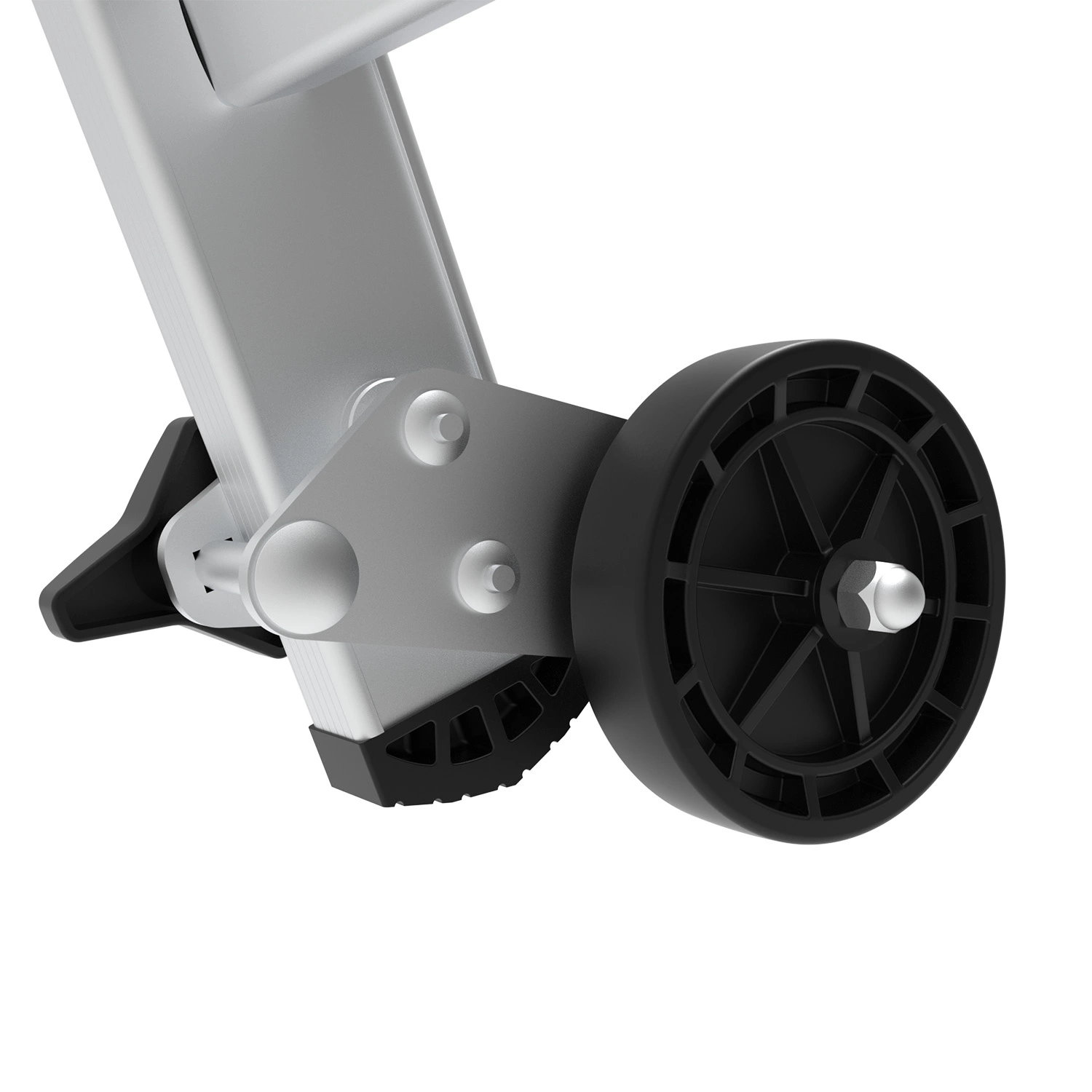Little Jumbo 1702274304 Trekker Escabeau - Simple - Aluminium - 1 x 4 marches - max. hauteur de travail 2,9m - roues