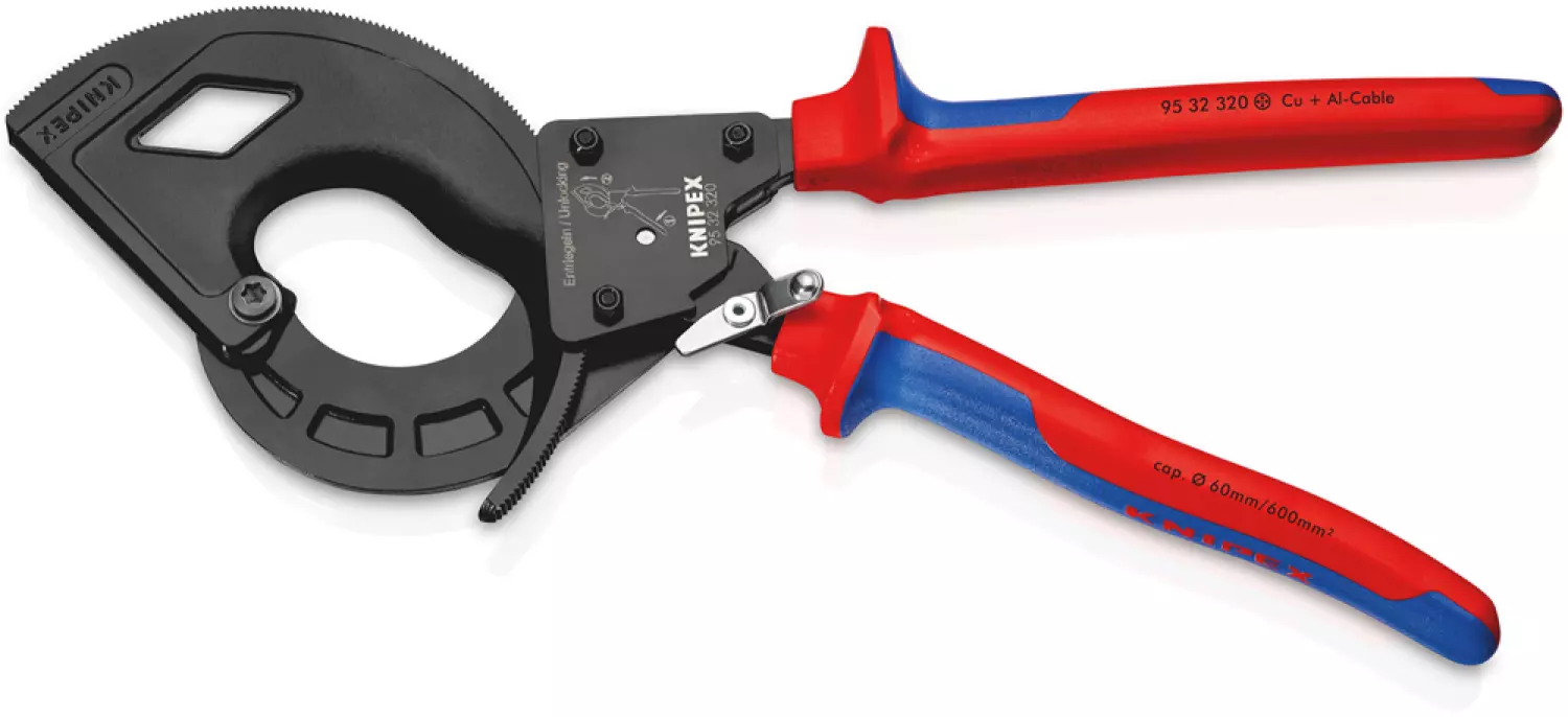 Knipex 95 32 320 - Coupe-câbles (principe cliquet, 3 réglages)-image