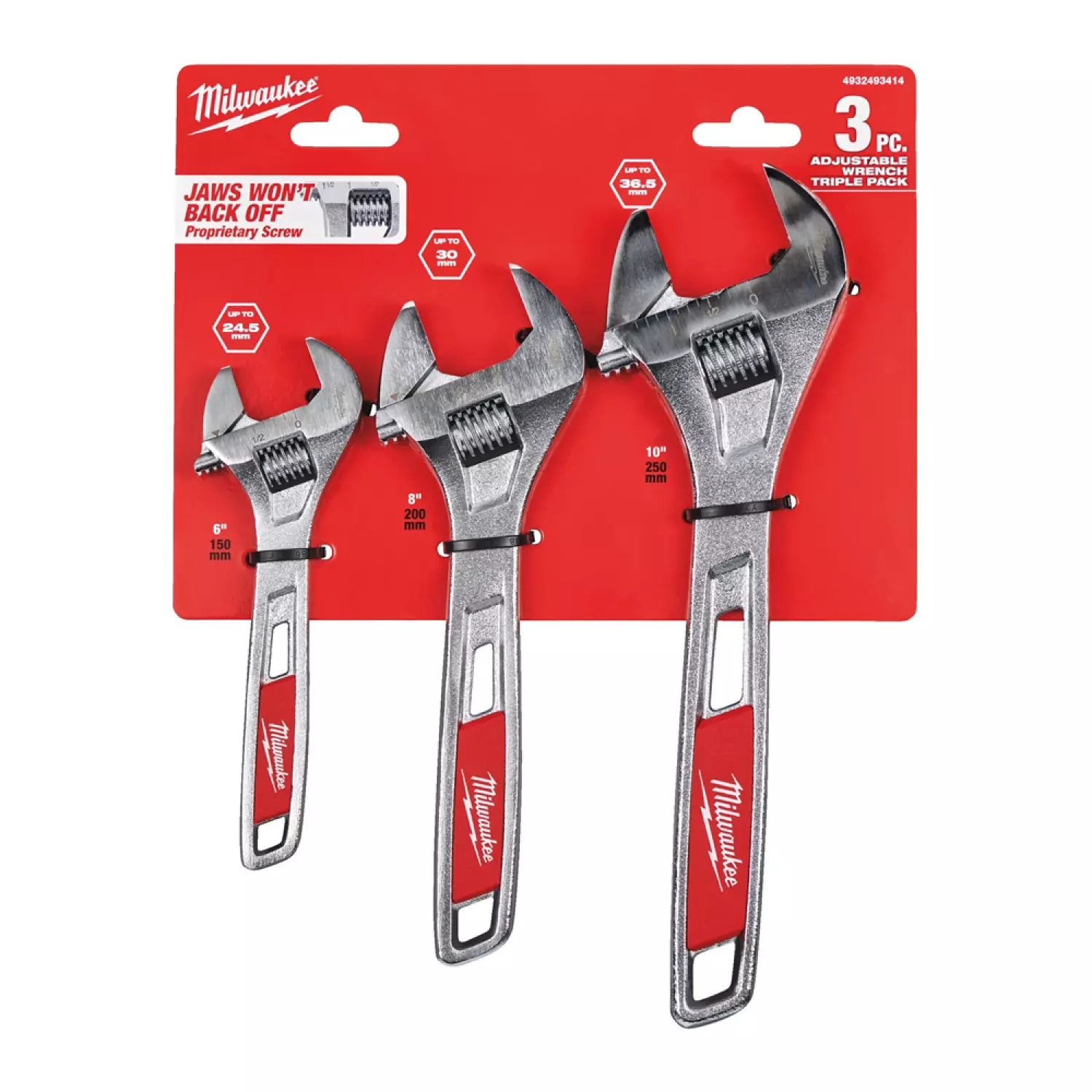 Milwaukee 4932493414 Ensemble de clés à molette réglables 3 pièces - 150/200/250 mm-image