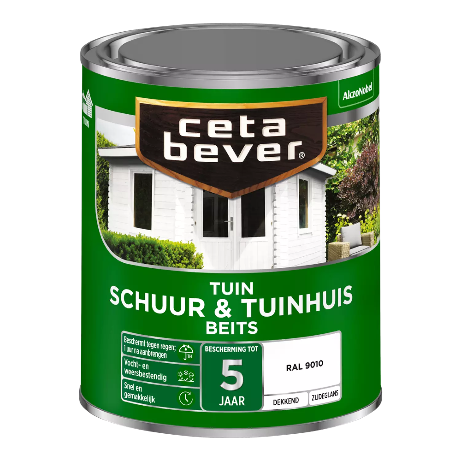 Cetabever Schuur & Tuinhuis Beits Dekkend - Zuiver wit - 0,75L-image