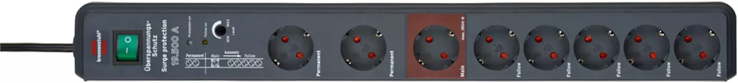 Brennenstuhl 1159490936 Stekkerdoos overspanningsbeveiliger - 16A - 3m-image