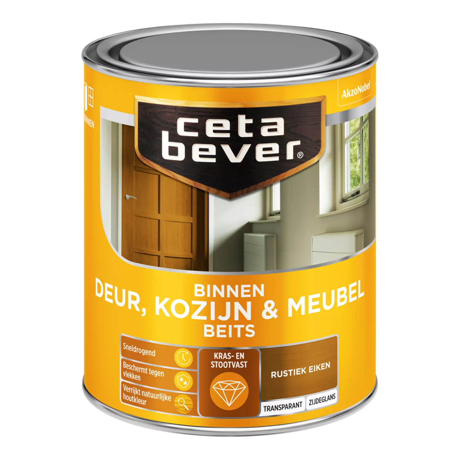 Cetabever Binnenbeits Deuren & Kozijnen Transparant Zijdeglans - Rustiek Eiken - 750ml-image