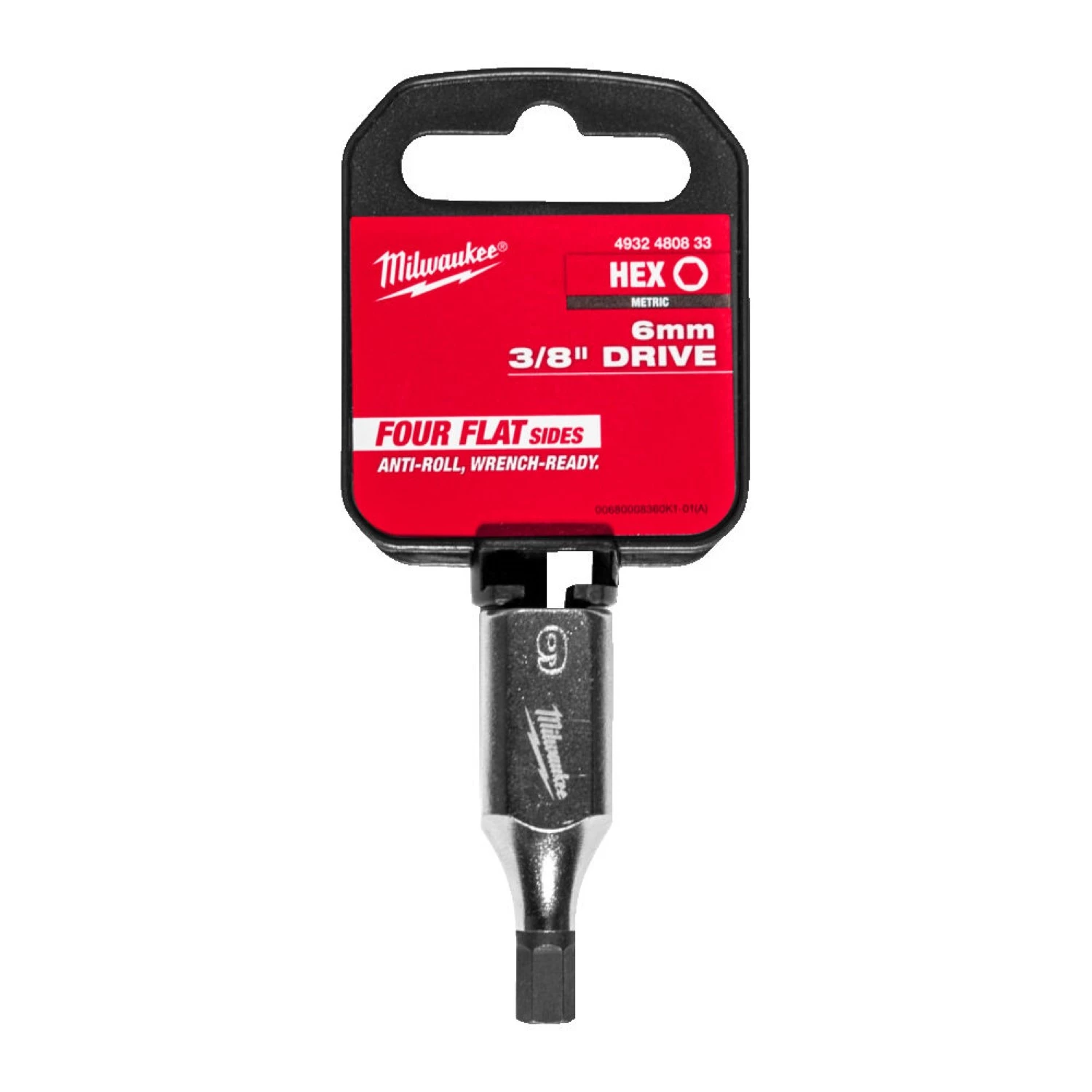 Milwaukee 4932480833 Douille à embout - 3/8" FOUR FLAT - Hex 6mm