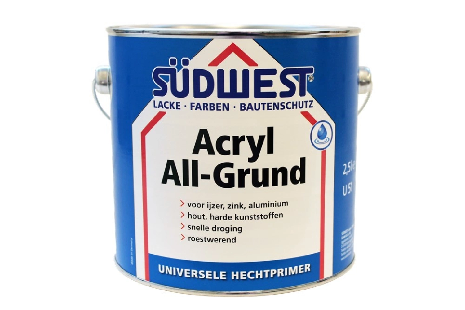 Südwest Acryl Allgrund U51 - Ral 9110 zuiverwit - 2,5L-image