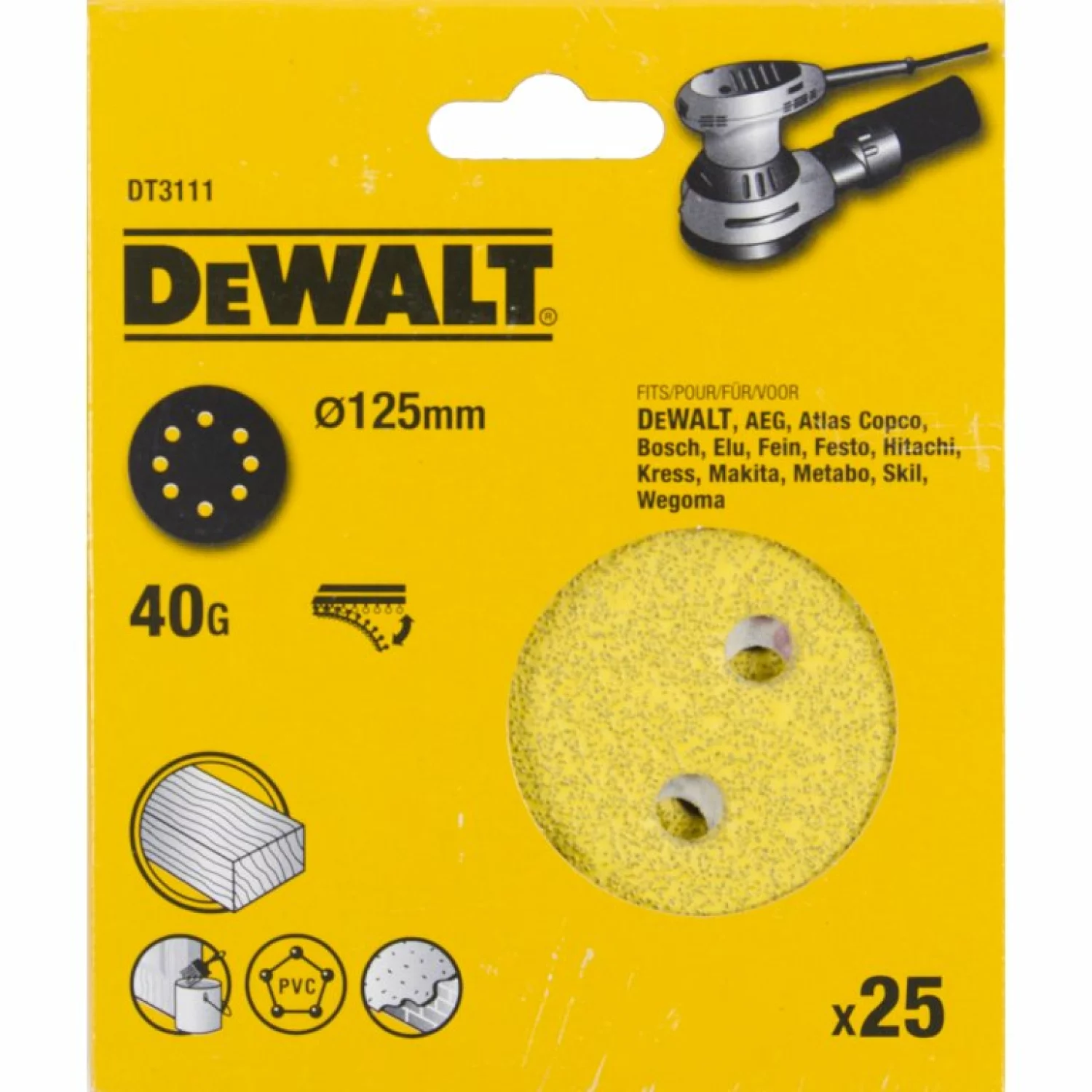 DeWALT DT3111 Schuurschijf - K40 - 125mm - 25st-image