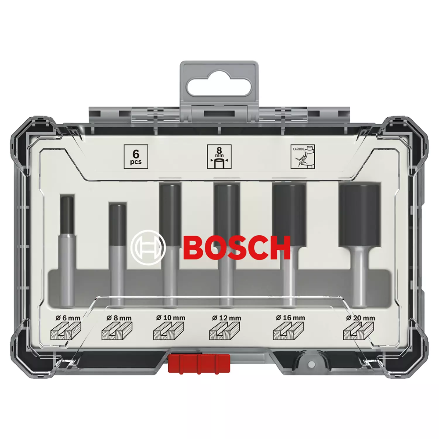 Bosch 2607017466 6-delige Frezenset in cassette - Rechte schacht - 8mm-image