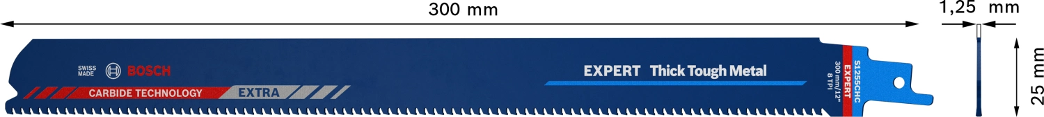 Bosch EXPERT S1255CHC Lame de scie sabre pour métaux épais et résistants - 250 mm - métal (10 pièces)-image