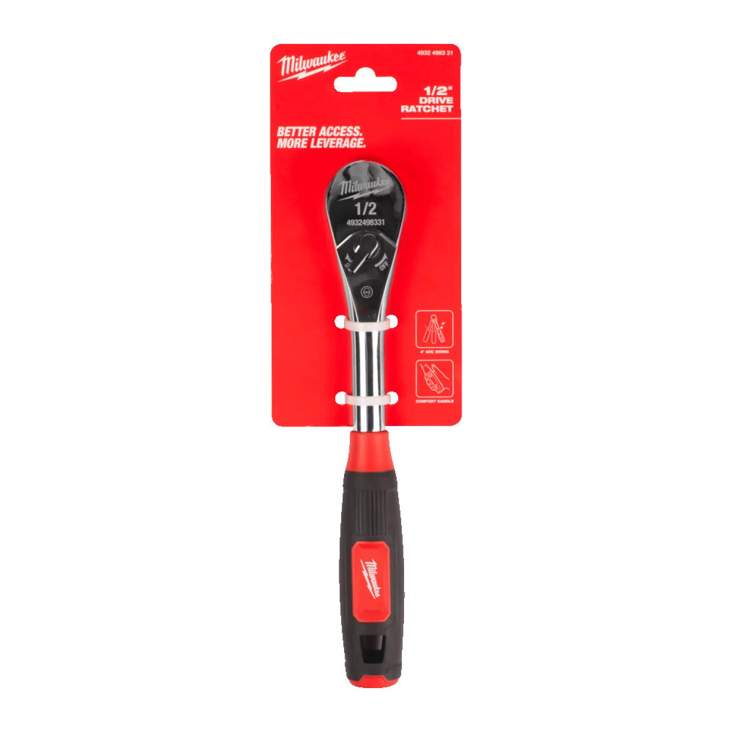Milwaukee 4932498331 Omschakelbare ratel - 1/2" - comfort grip