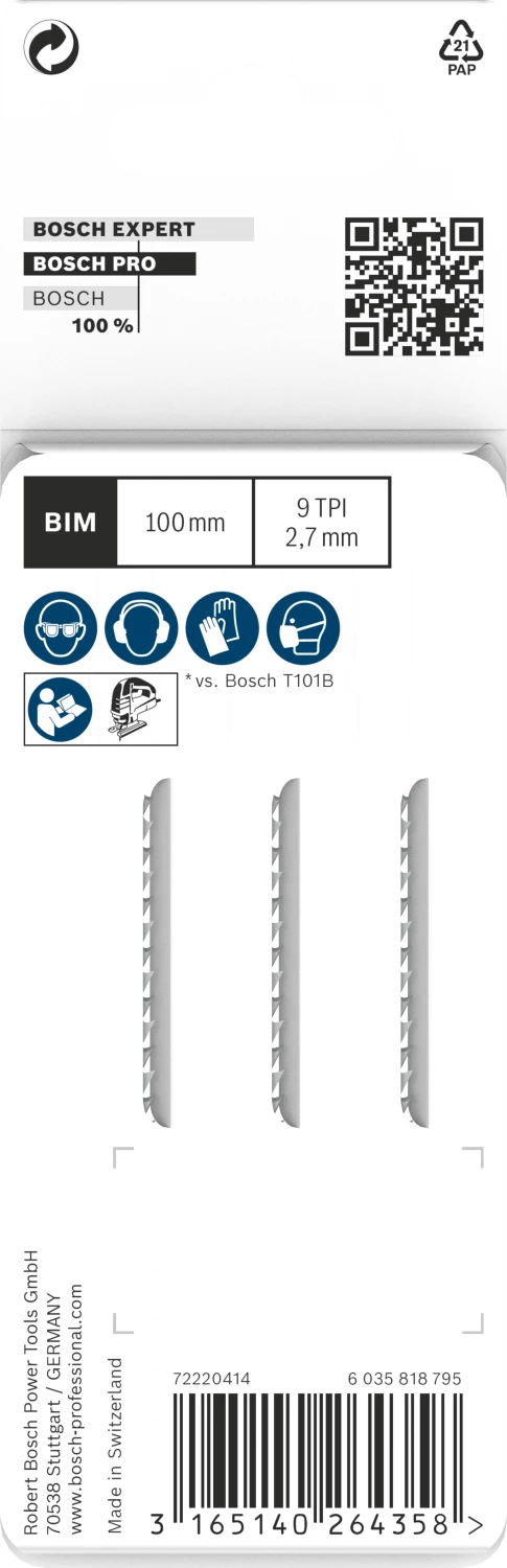 Bosch 2608636226 / T 101 BF BiM Decoupeerzaagblad Clean - Hard hout (3st)-image