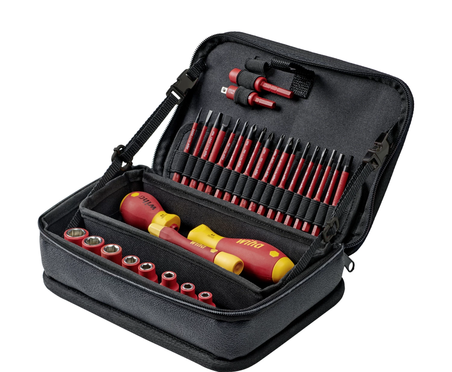 Wiha 7209NK2002 Jeu d'outils VDE slimVario 31 pièces dans un sac + 85 ans SoftFinish Jeu de tournevis 9 pièces-image