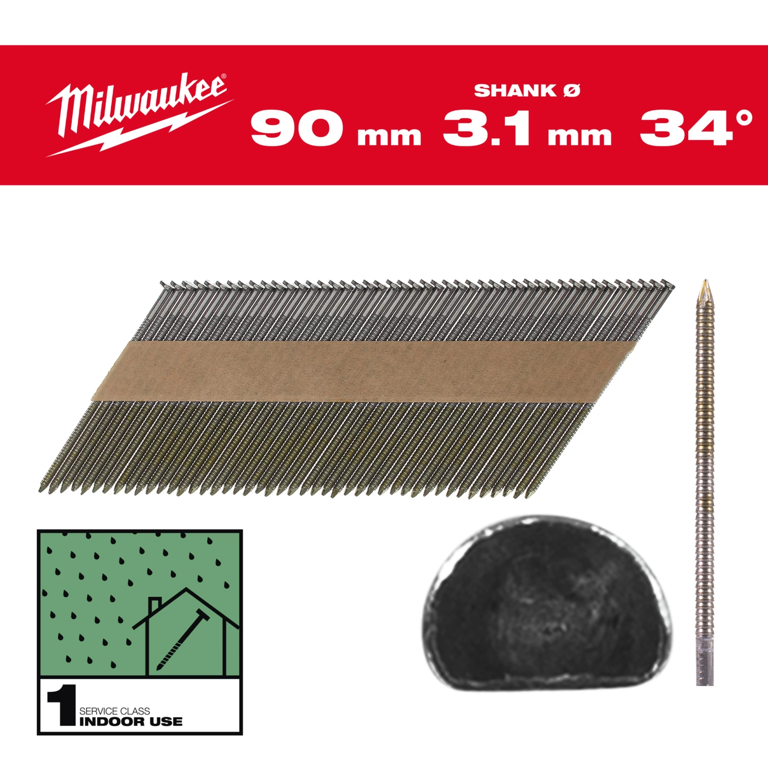 Milwaukee 4932492604 Clous tête D 34 90mm/RS/B/SC1-2,2kpc-image