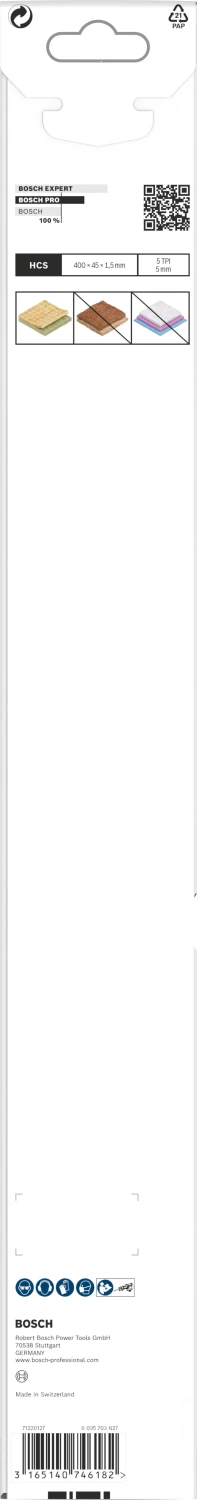 Bosch 2608635529 / S 2013 AWP Reciprozaagblad - 400mm - Vezelisolatie (1st)-image
