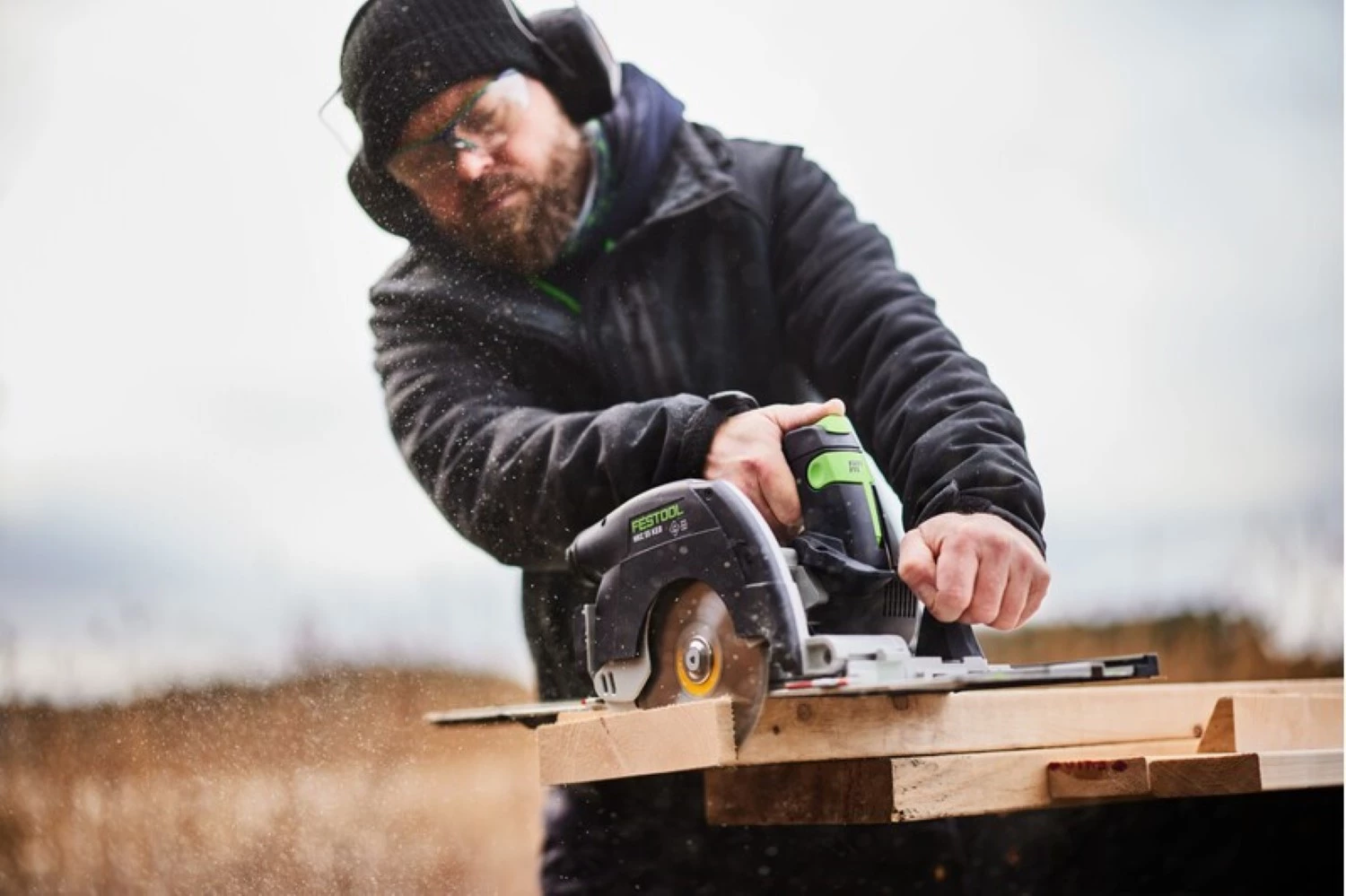 Festool HKC 55 KEB-Basic 18V scie circulaire avec capot pendulaire sans fil corps dans systainer-image