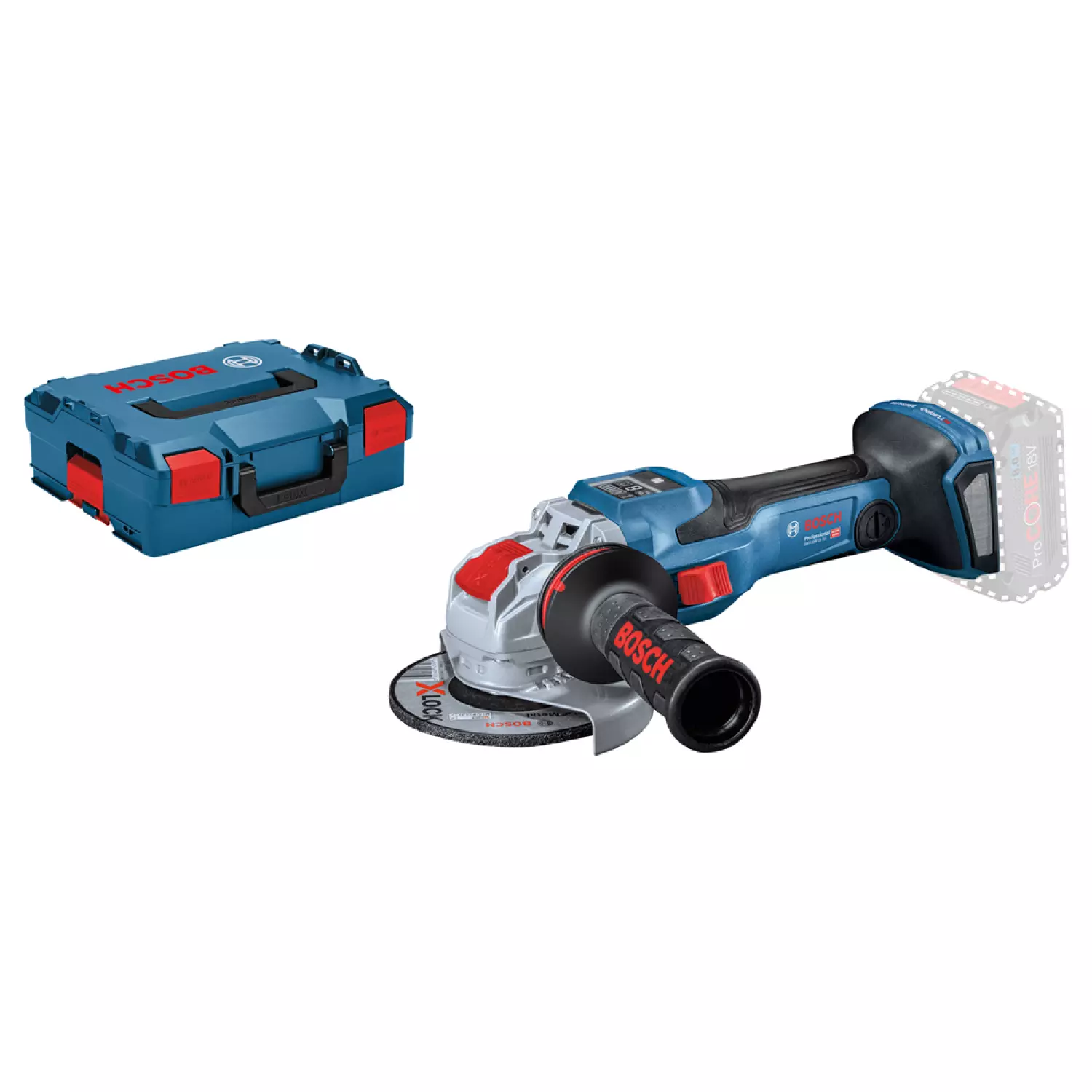 Bosch 06019H6501 - Meuleuse angulaire sans fil GWX 18V-15 SC 2x ProCORE18V 8,0Ah, chargeur GAL 18V-160 C, capot de protection, poignée Vibration Control, 2x CoMo GCY 42-image