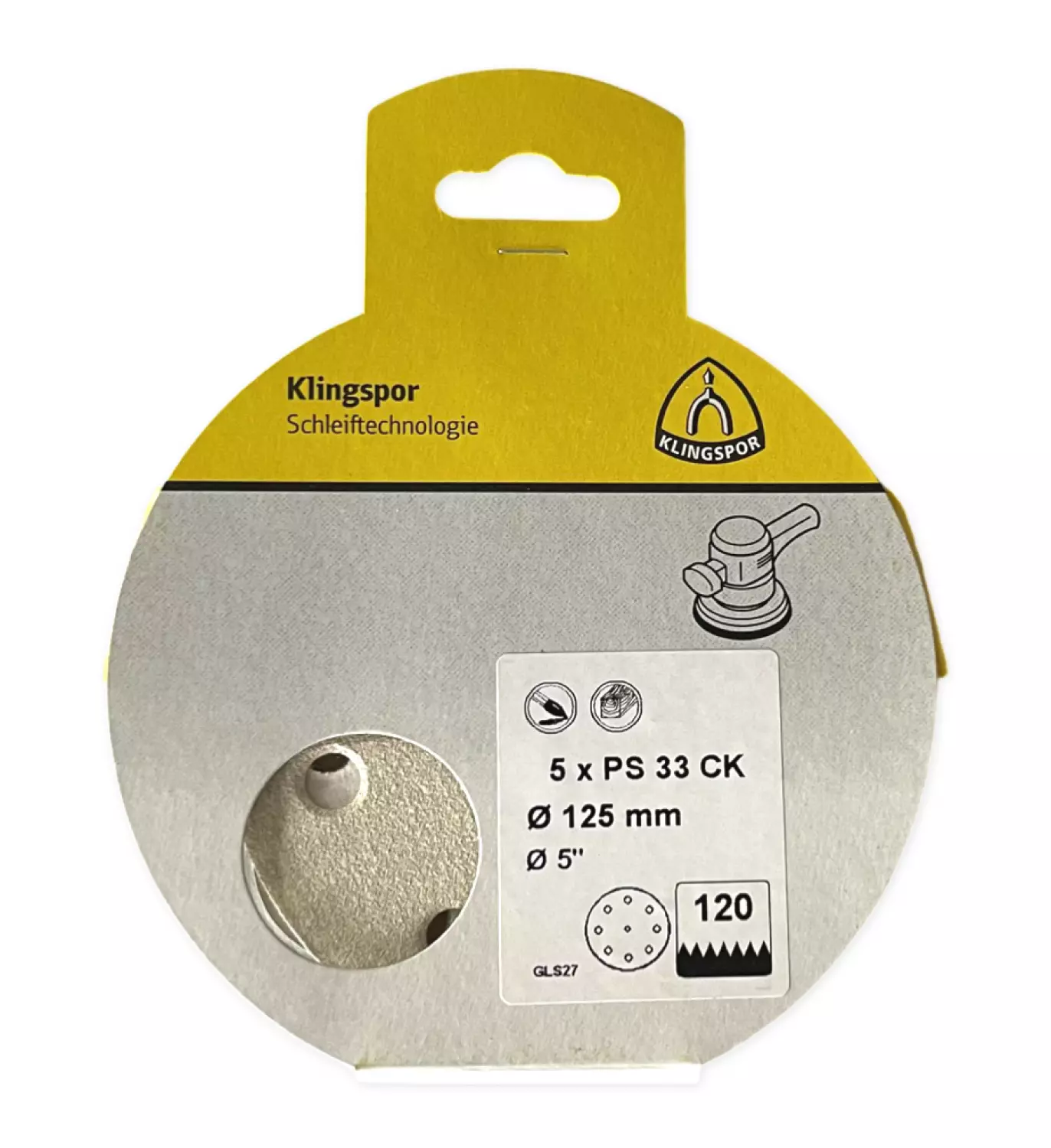 Klingspor Schuurpapier Rond 125 Klitteband 5 St 9 Gaten P80-image