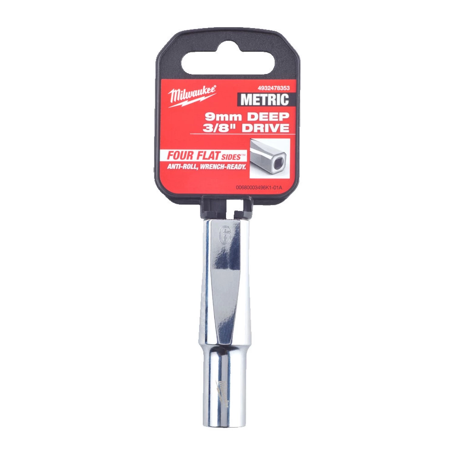 Milwaukee 4932478353 Dop - 3/8" FOUR FLAT lang - 9mm-image