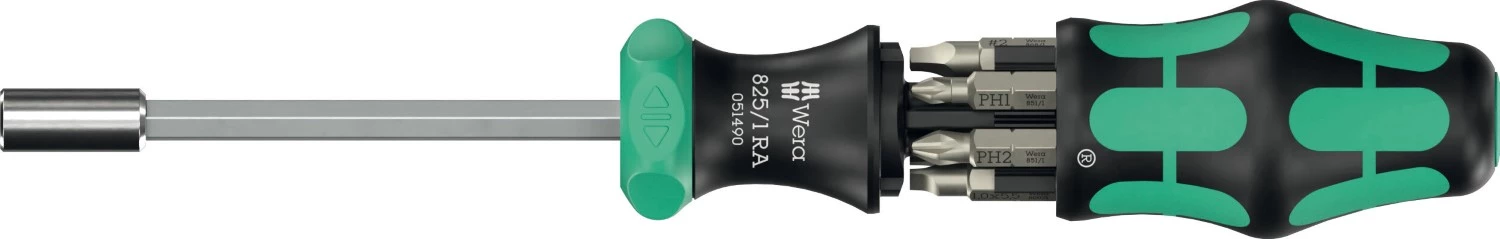 Wera 05051518001 Kraftform Kompakt 27 RA 2 tournevis à embout interchangeable - 6 en 1 multi-embouts - avec fonction cliquet-image