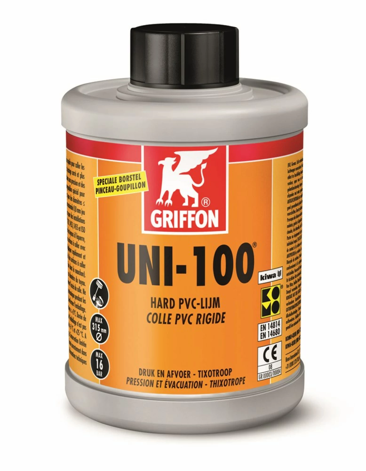 Griffon UNI-100 PVC Adhesive - Bouteille avec pinceau - 1000ml-image