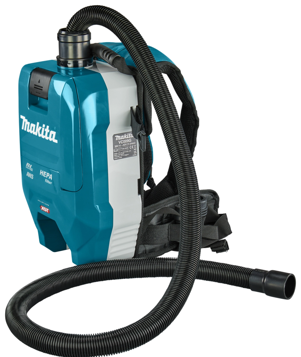 Makita VC009GLM21 XGT 40V Max Li-ion Accu Rugstofzuiger set (2x 4.0 Ah) - 180mbar - AWS zender-image