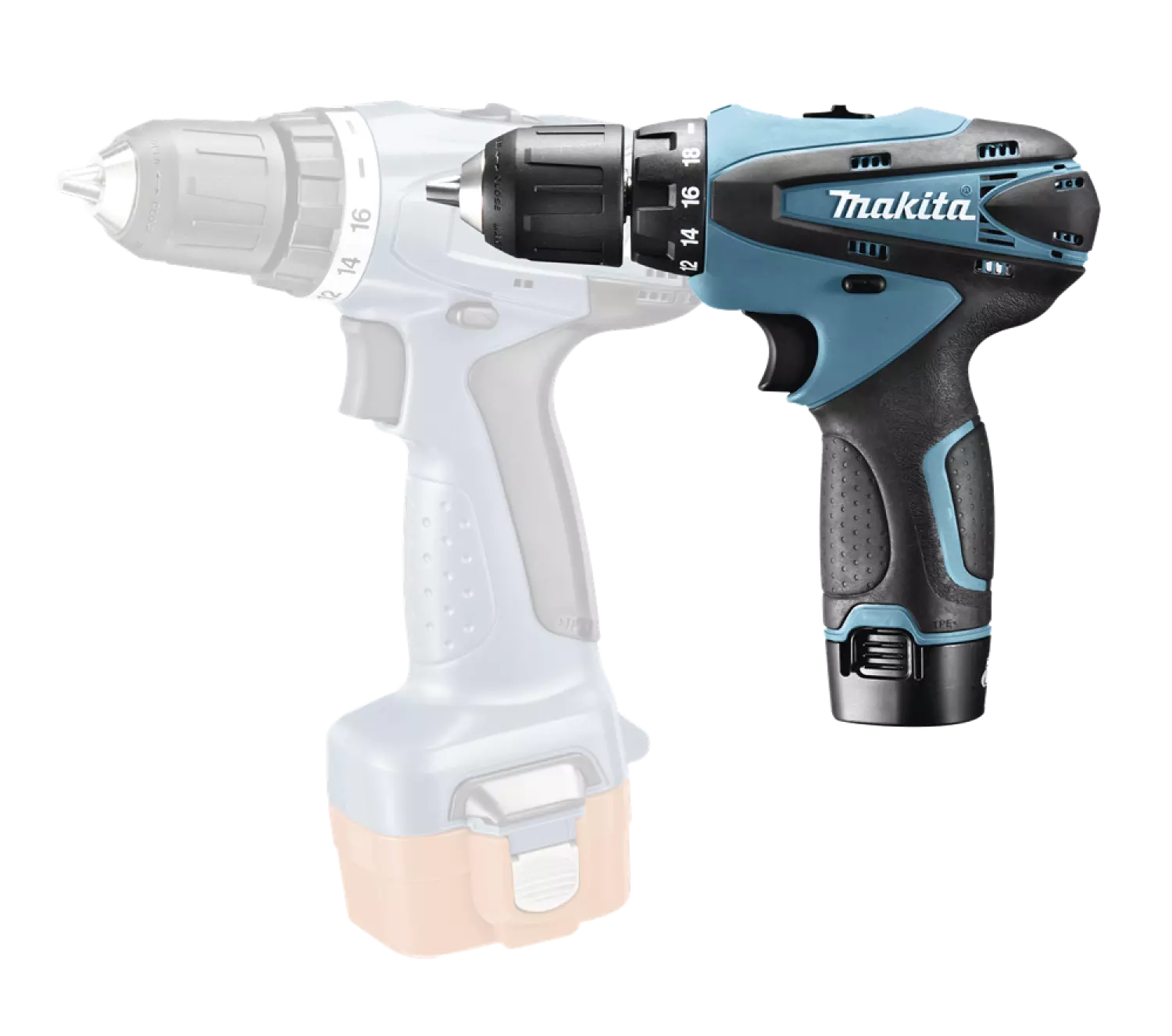 Makita DF330DWE perceuse/visseuse à batterie Li-Ion 10.8V (2 batteries 1.3Ah) dans une mallette-image