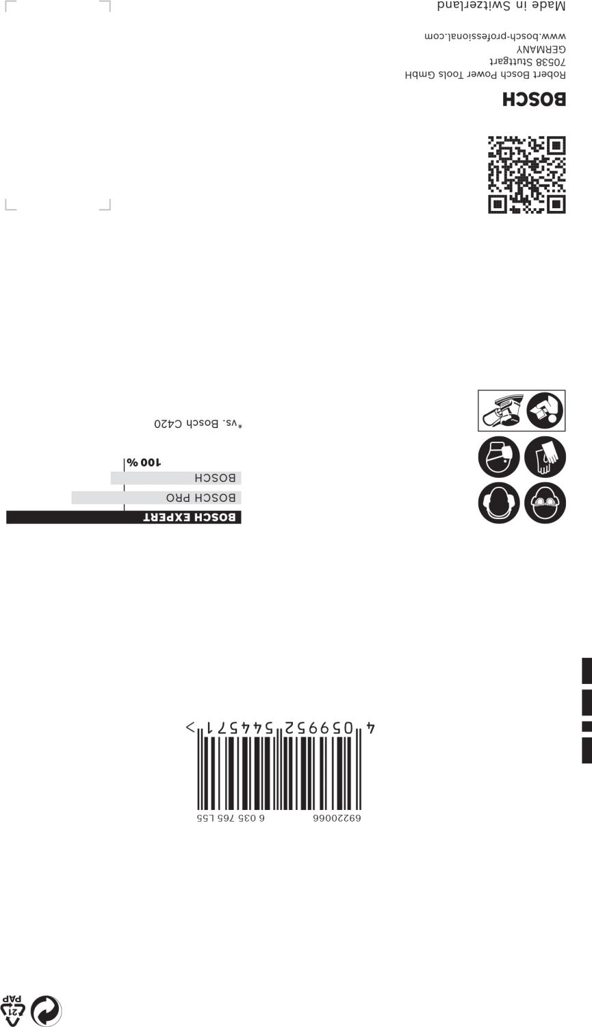 Bosch EXPERT 2608901119 - EXPERT Abrasif C470 Best for Wood and Paint, 100 x 150 mm, grain 240, 7 trous, 10x-image