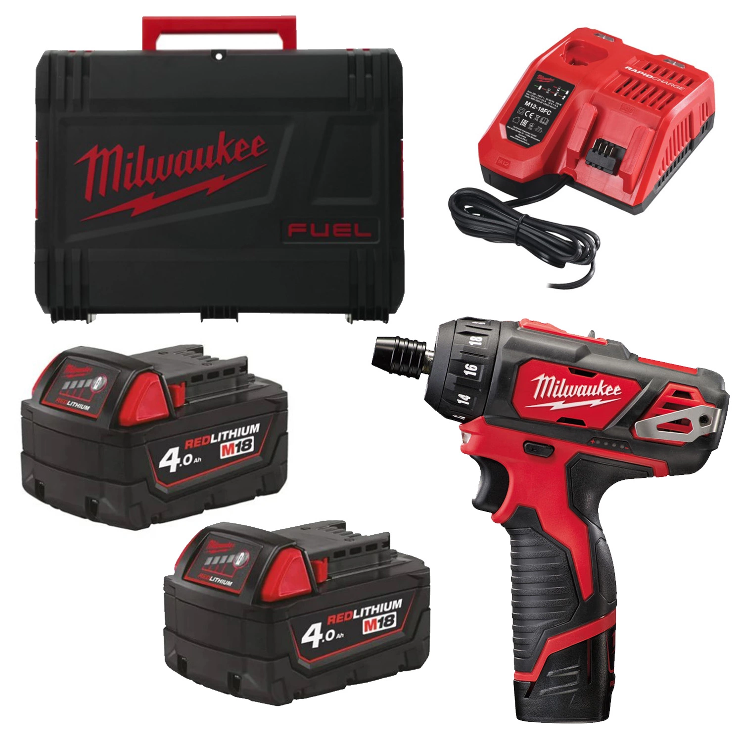 Milwaukee M12 BD-202C 12V Li-Ion accu boor-/schroefmachine set (2x 2.0Ah accu) in koffer-image
