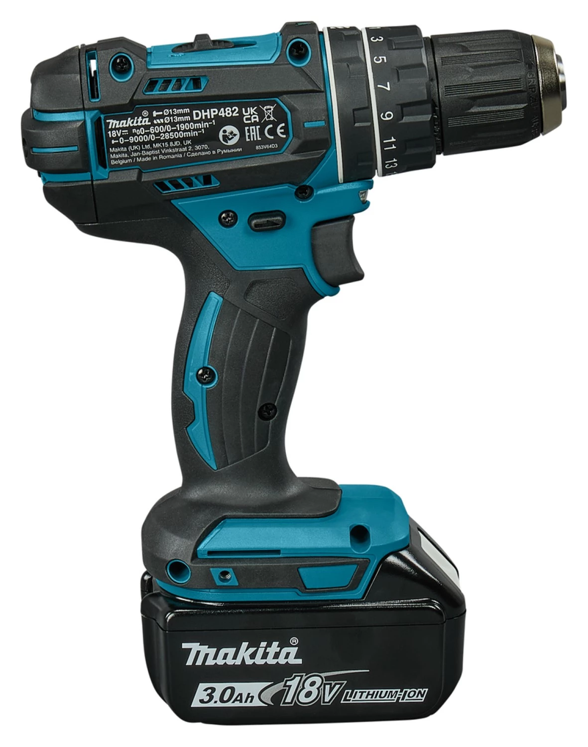 Makita DHP482RFJ - Set de Perceuse visseuse à percussion 18V Li-Ion (2x batterie 3,0Ah) dans MAKPAC-image