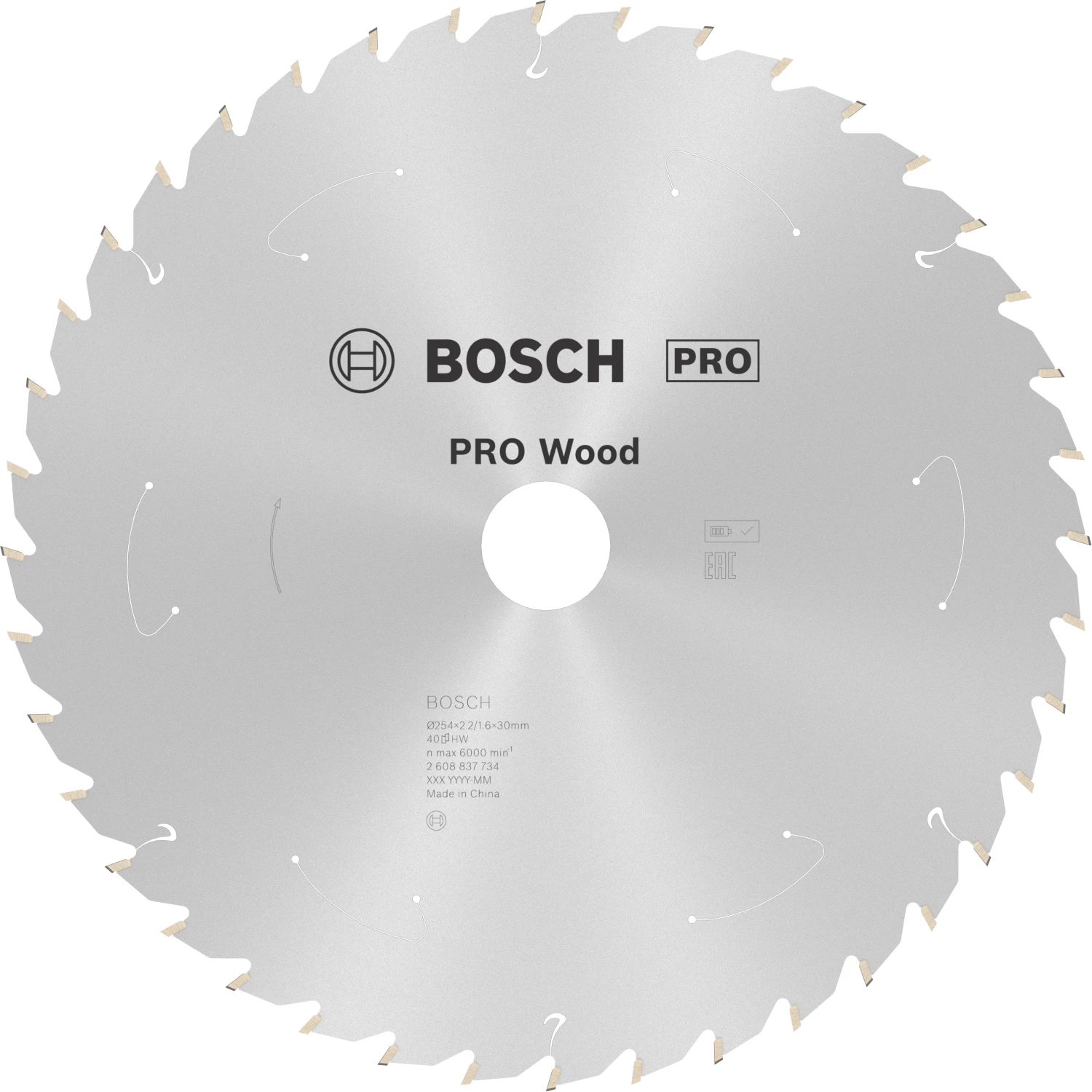 Bosch 2608837734 Lame de scie à table sans fil PRO pour bois - 254 x 30 x 40D