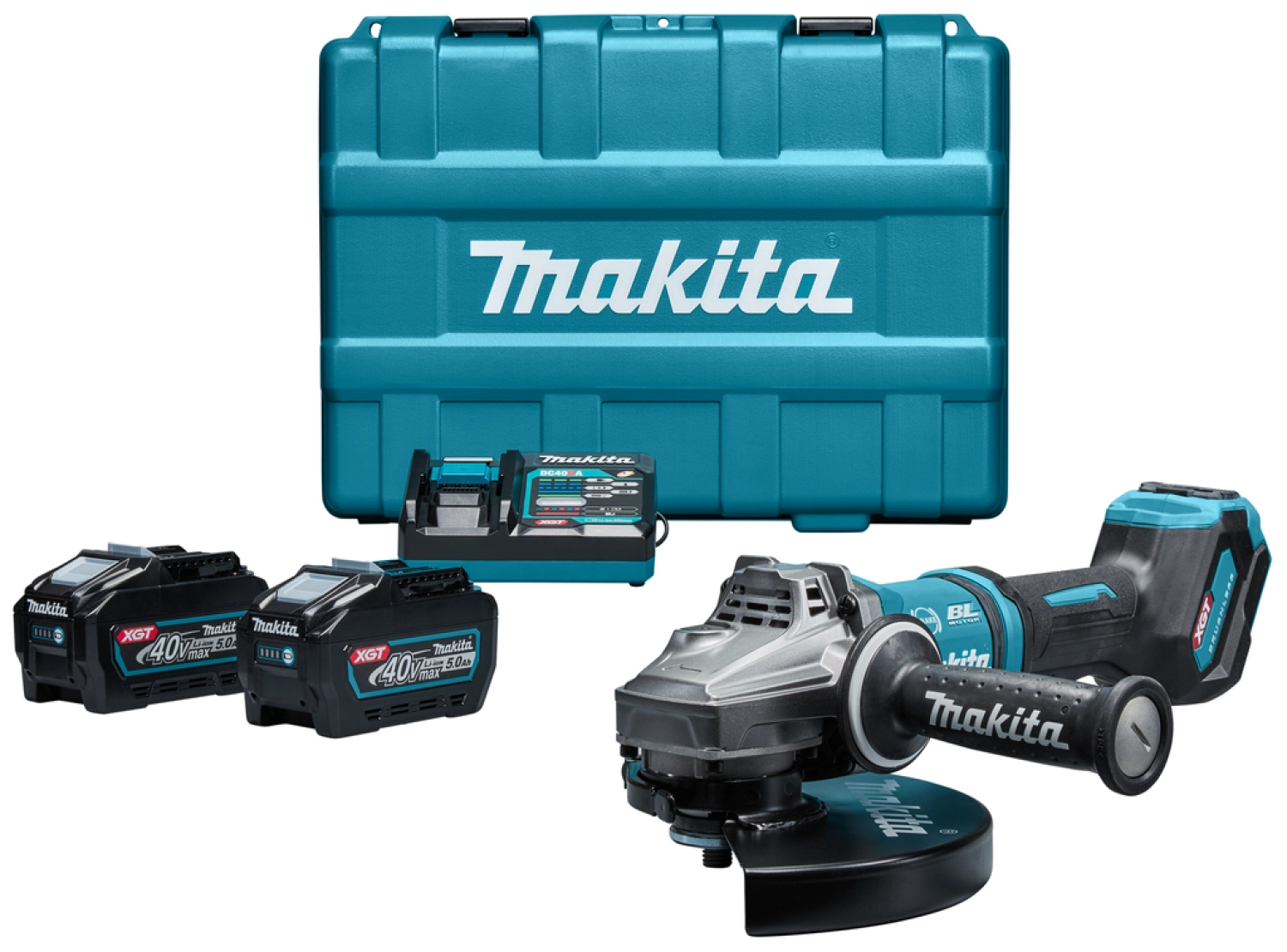 Makita GA038GT203 XGT 40V Max Li-Ion accu haakse slijper set (2x 5,0Ah) in koffer - 230mm - koolborstelloos-image