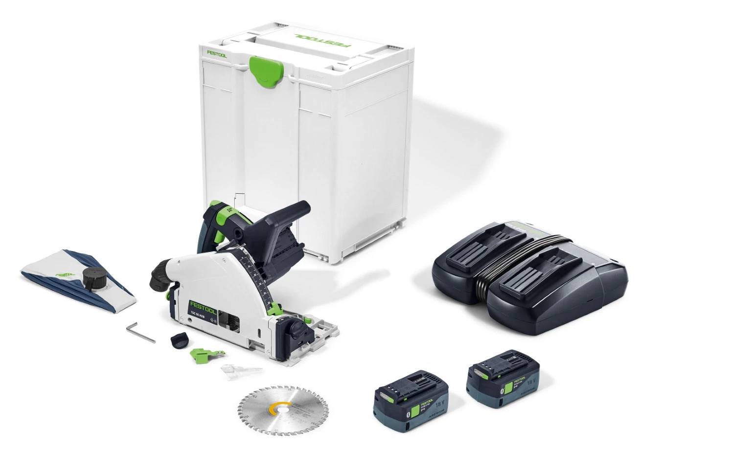 Festool TSC 55 5,0 KEBI-Plus/XL 18V Li-Ion ensemble scie plongeante sans fil (2x 5,0Ah) dans Systainer - 160 mm-image