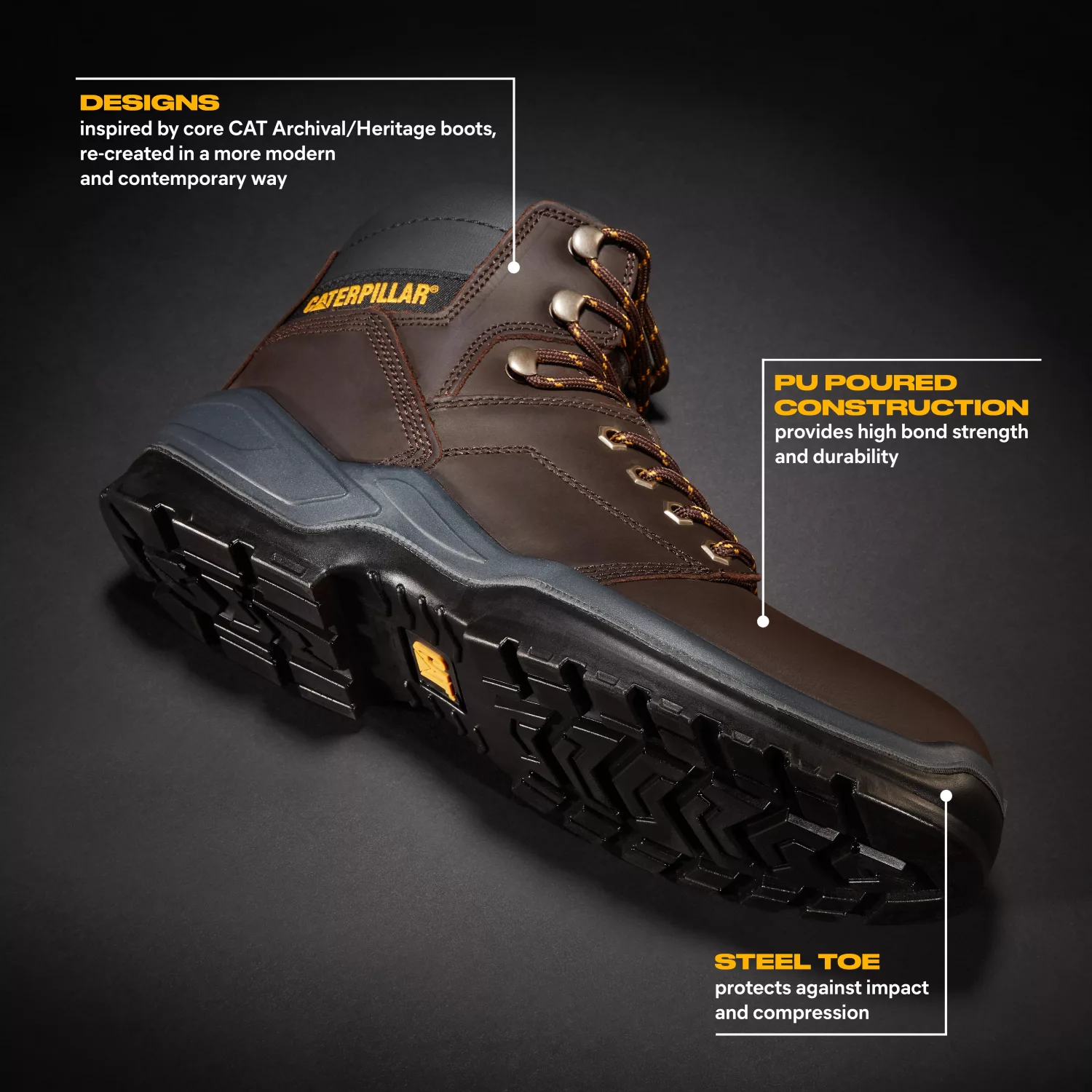 Caterpillar Striver chaussure de sécurité S3 Marron - Taille 41 - UK 7-image