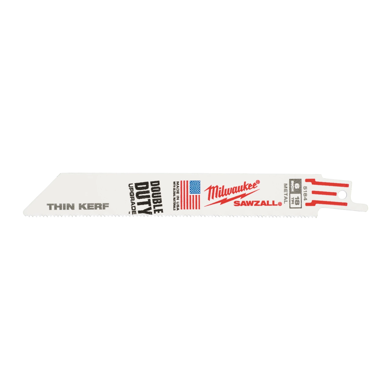 Milwaukee 48475184 Sawzall Reciprozaagblad Thin Kerf - 150 x 18TPI - metaal - 5st-image