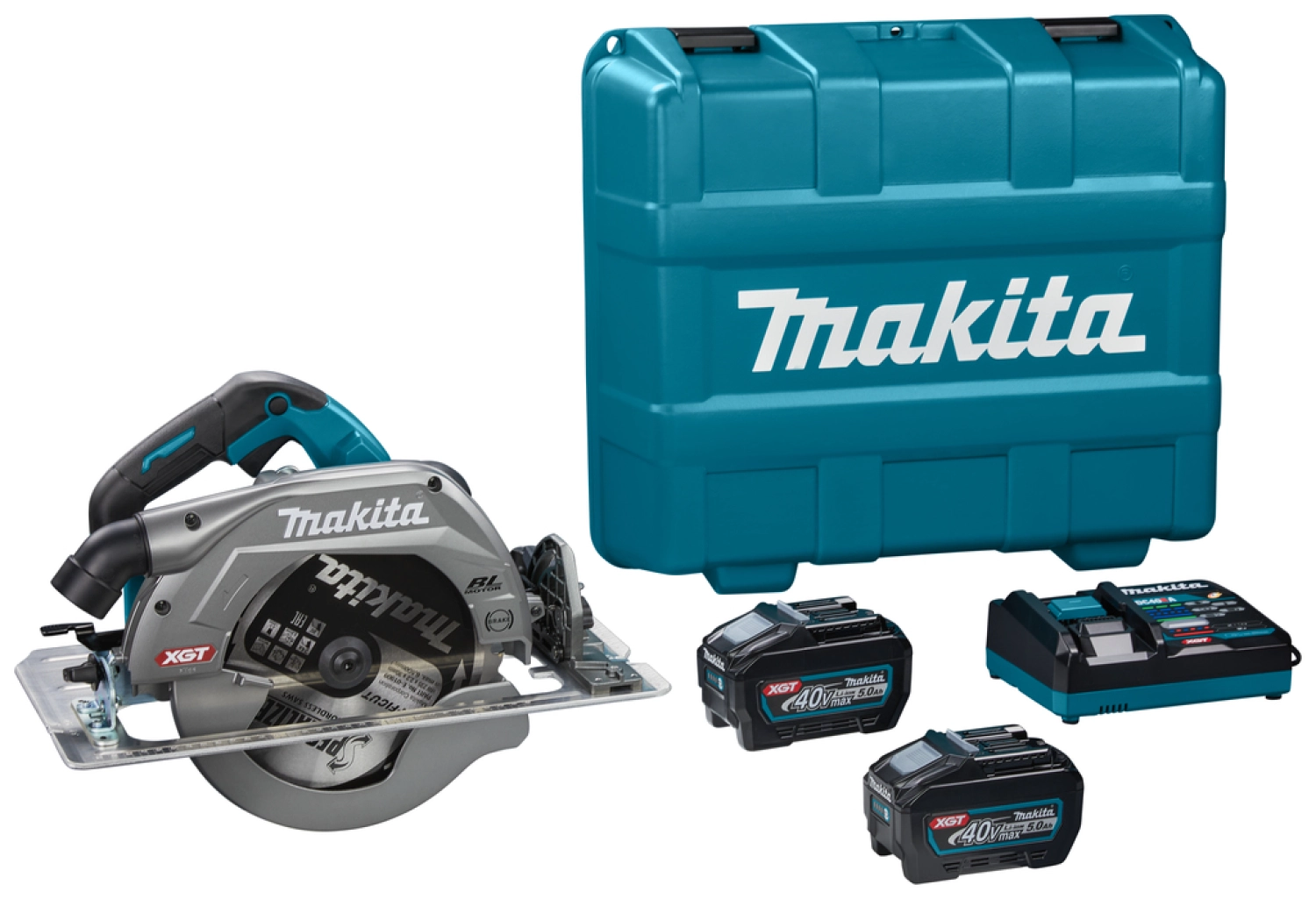 Makita HS010GT201 40V Max Li-Ion Accu Cirkelzaag set (2x 5,0Ah) in koffer - 235mm - koolborstelloos-image