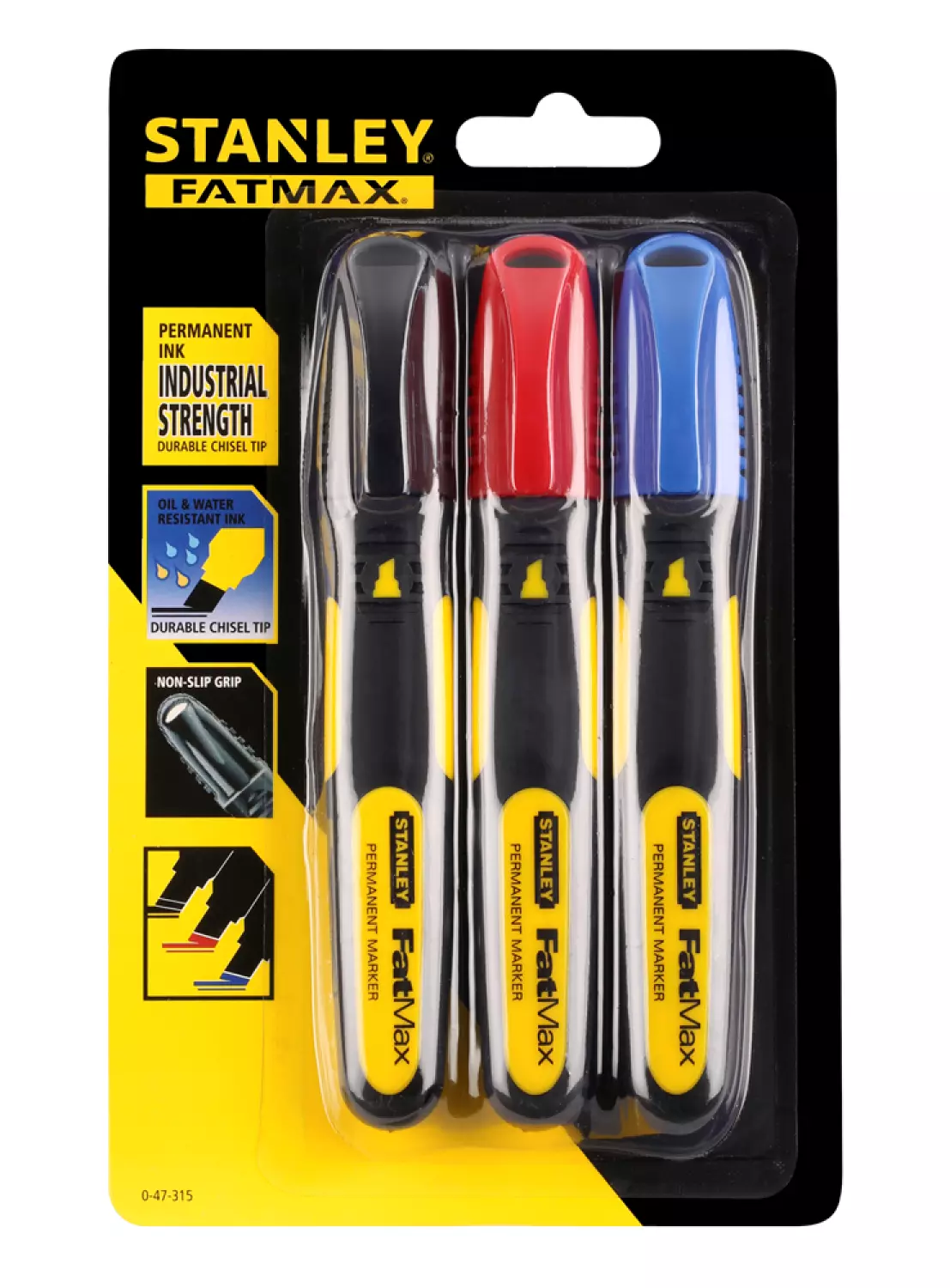 Stanley 0-47-315 - FatMax Marqueur Rouge/Noir/Bleu (x3)-image