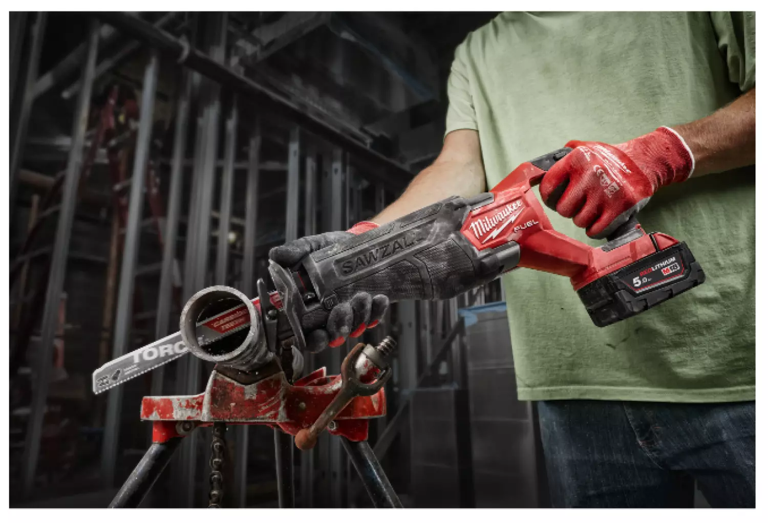 Milwaukee M18 FSZ-0X - Scie sabre sans fil Li-Ion 18V (machine seule) dans HD Box - moteur brushless-image