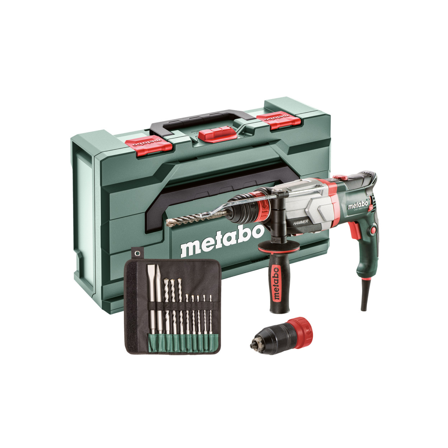 Metabo UHEV 2860-2 Quick Set SDS-Plus Combihamer incl. 10 delig boor- en beitelset in MetaBox - 1100W - 3.4J-image