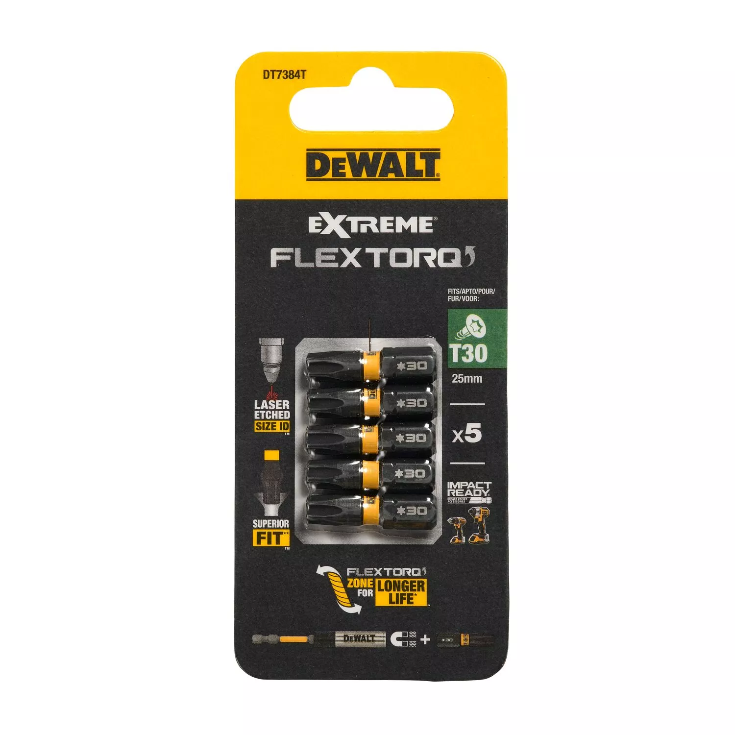 DeWALT DT7384T Impact schroefbits - T30 x 25mm (5st)-image