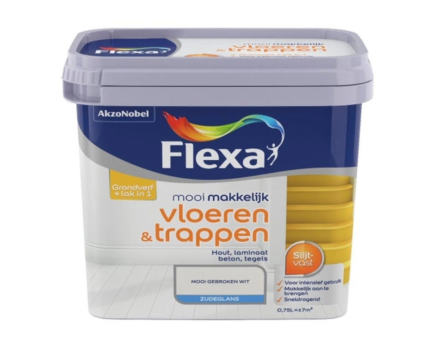 Flexa Mooi Makkelijk Vloeren & Trappen Zijdeglans - gebroken wit - 0,75L-image