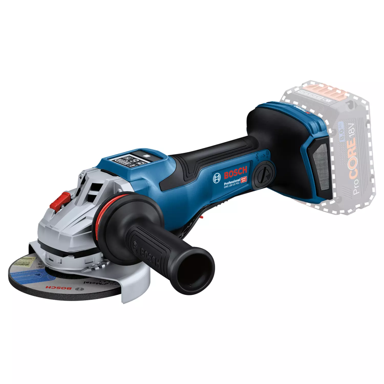 Bosch GWS 18V-15 PSC 18V Li-ion Accu haakse slijper body + CoMo - 125 mm-image