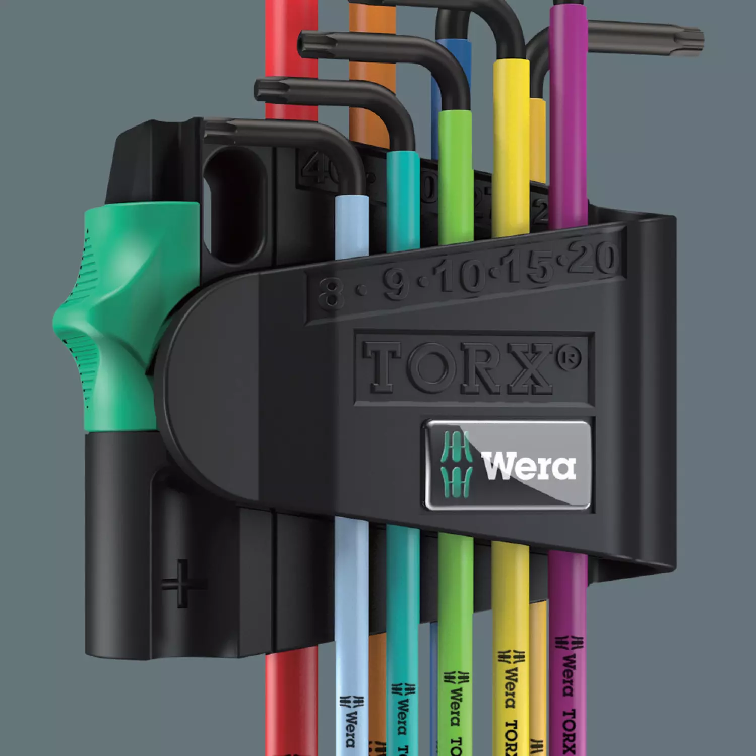 Wera 967/9 TXBO Multicolour 1 SB Jeu de clés mâles coudées TORX BO Multicolour - BlackLaser - (Jeu de 9pcs)-image