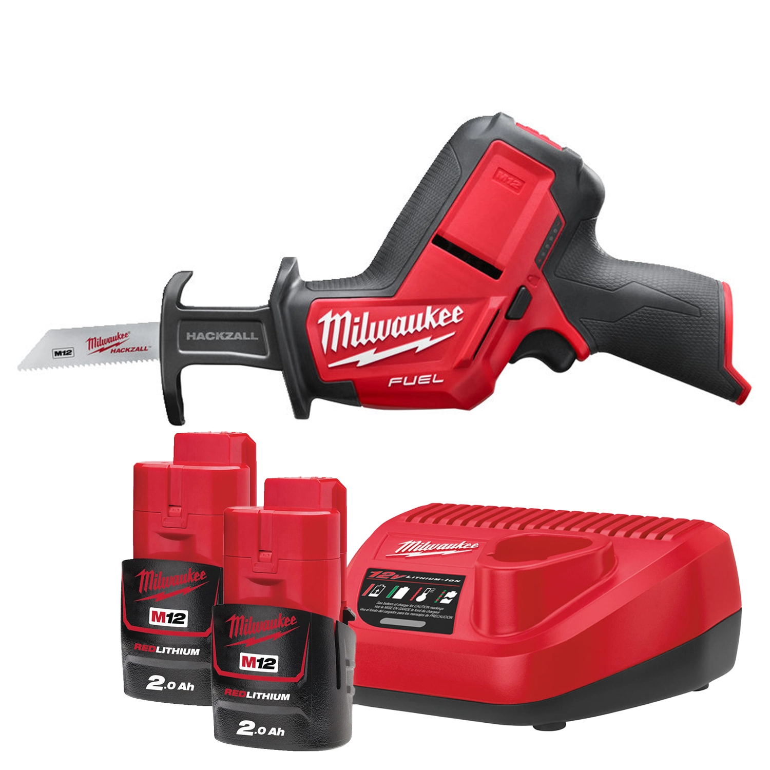 Milwaukee M12 CHZ-202X 12V Li-ion scie alternative subcompacte set (2x batterie 2,0Ah) dans boîte HD-image