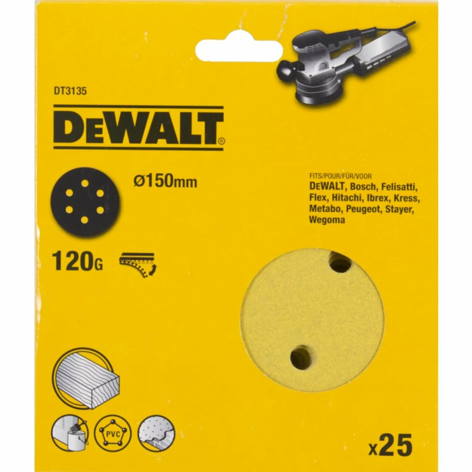 DeWALT Schuurschijf 150mm 10 st