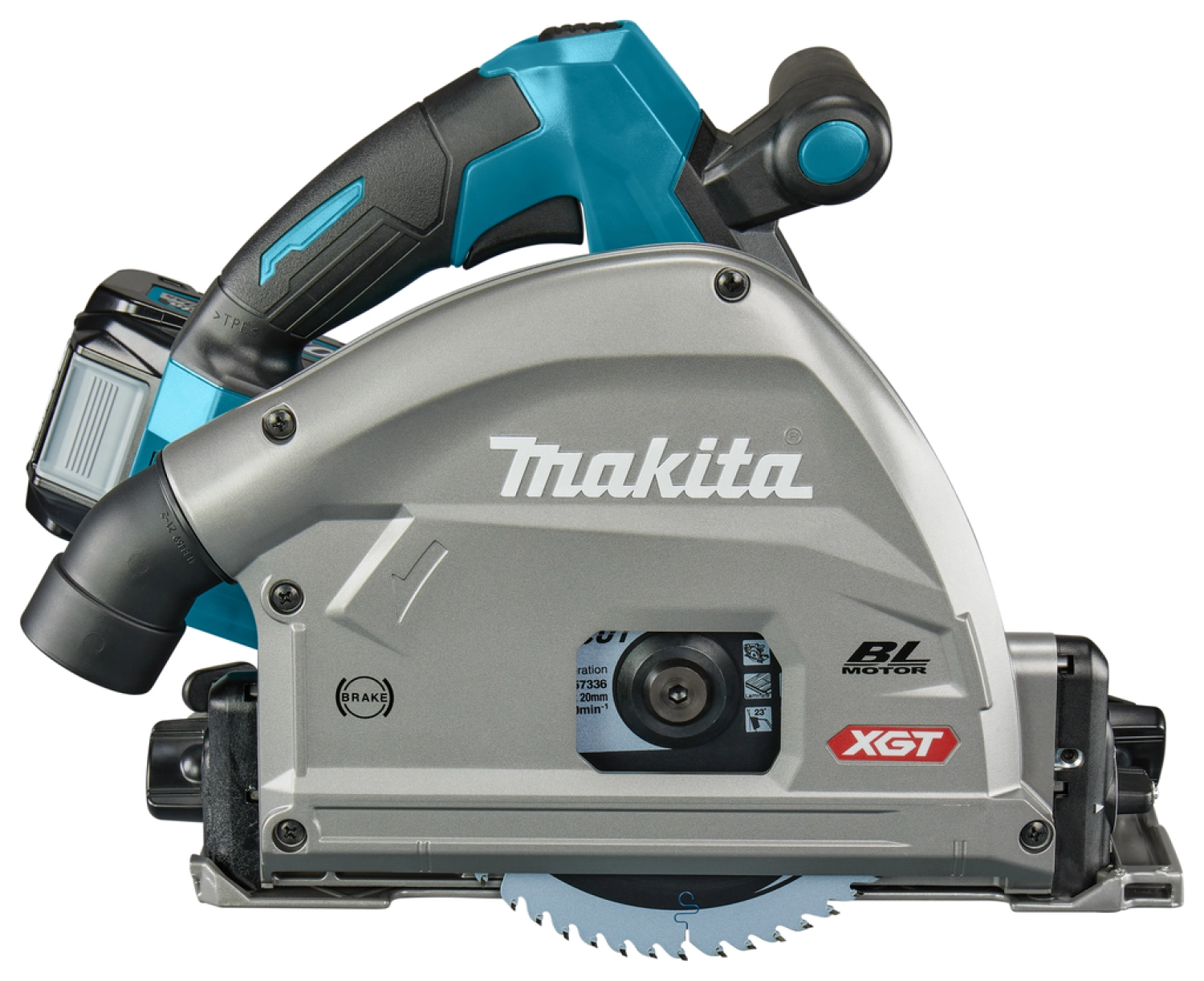 Makita SP001GM102 XGT40V Max Li-Ion batterie Scie circulaire plongeante (batterie 4,0 Ah) dans Mbox - 165 mm-image