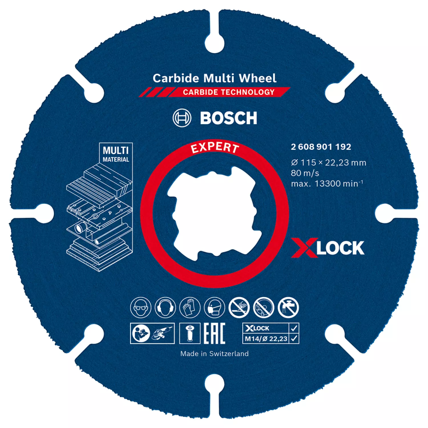 Bosch 2608901192 EXPERT X-LOCK Doorslijpschijf Carbide Multi Wheel 115mm-image