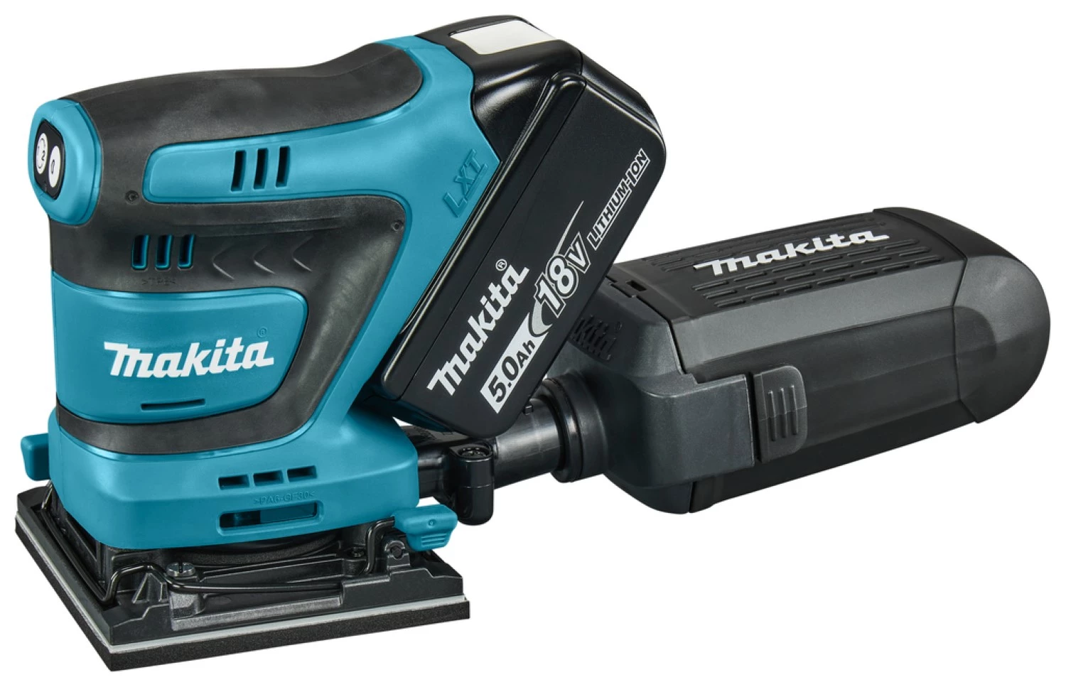 Makita DBO481RTJ LXT 18V Li-ion Accu vlakschuurmachine set (2x 5,0Ah) in Mbox - 114x140mm-image