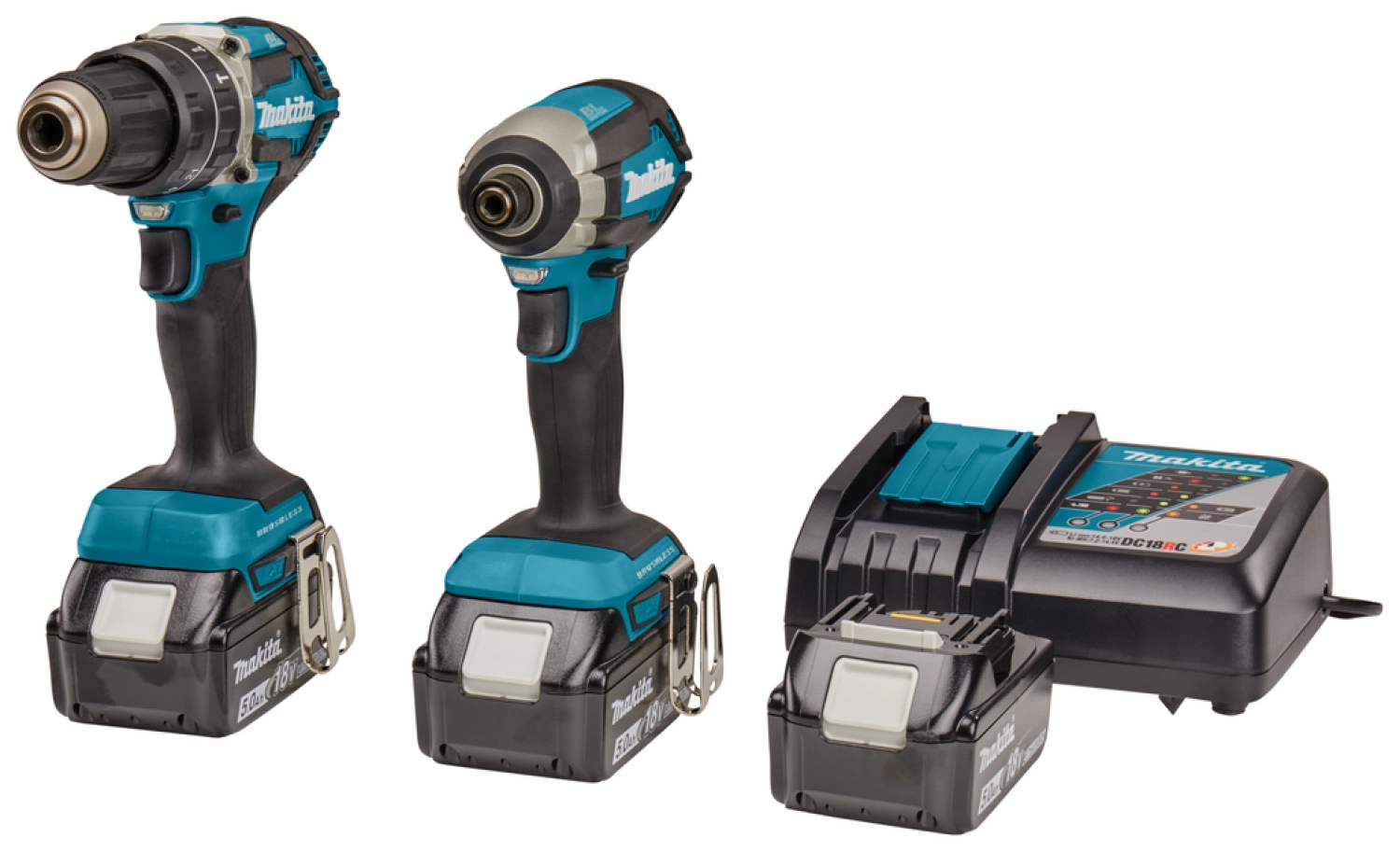 Makita DLX2180TJ1 Perceuse à percussion sans-fil (DHP484) & Visseuse à percussion sans-fil (DTD153) - 18V Li-ion (3x 5,0 Ah) - Mbox - brushless-image