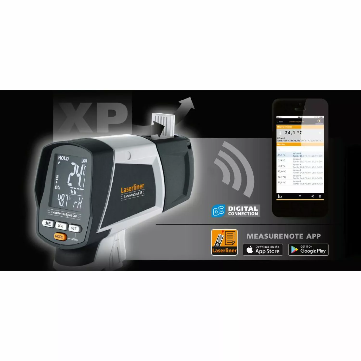 Laserliner CondenseSpot XP Multifunctionele infrarood thermometer -bluetooth - bereik -40°C t/m 800°C-image